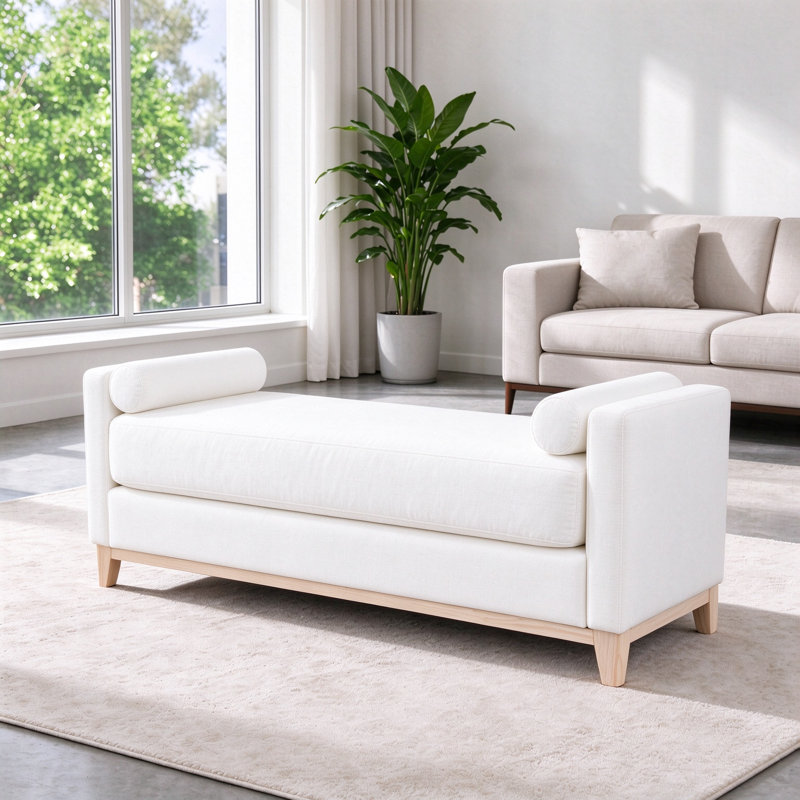 Banc de lit Renitta, Beige
