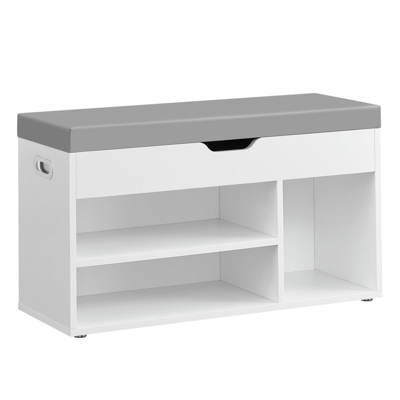 7 Pair Shoe Storage Bench, White