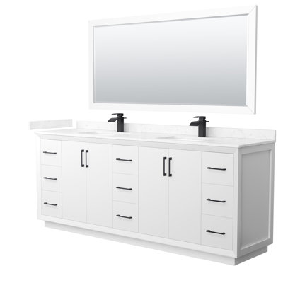 Ensemble de meuble-lavabo double 84 po avec miroir Strada
