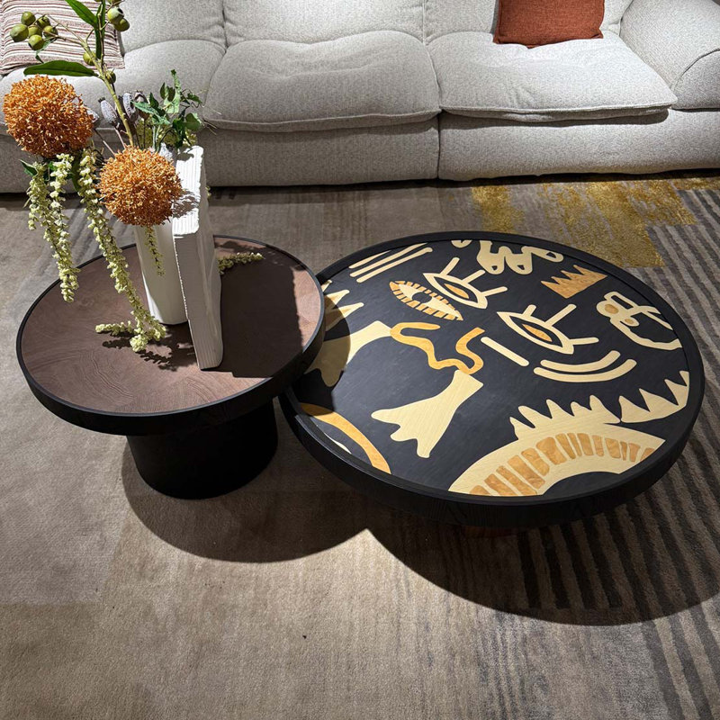 Retro Round Coffee Table Set