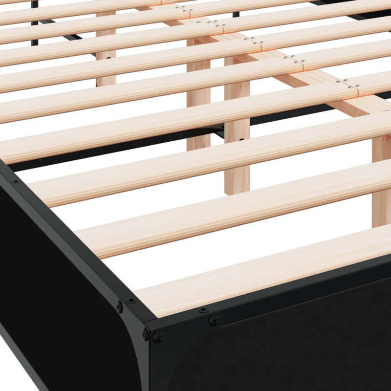 Achillefs Bed, Black, European Double (140 x 200cm)