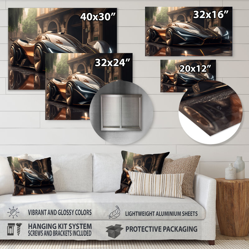 Décoration murale futuriste, H 12 po x l 20 po x P 1 po