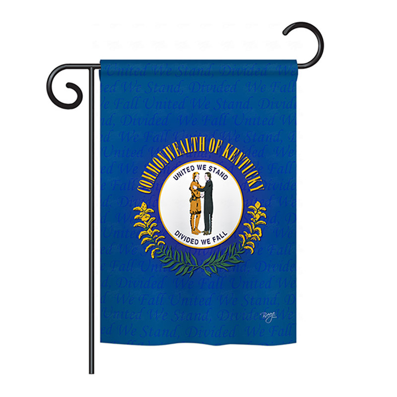 Drapeau de maison en polyester à 2 côtés US State, H 18,5 po x l 13 po, Kentucky