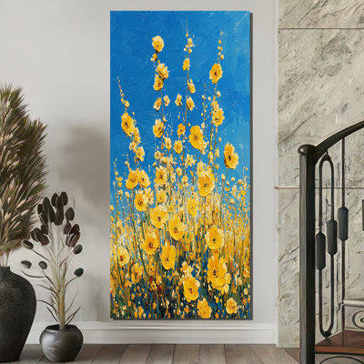 «Yellow Daylight Joy Wildflowers III - Wildflowers», art encadré