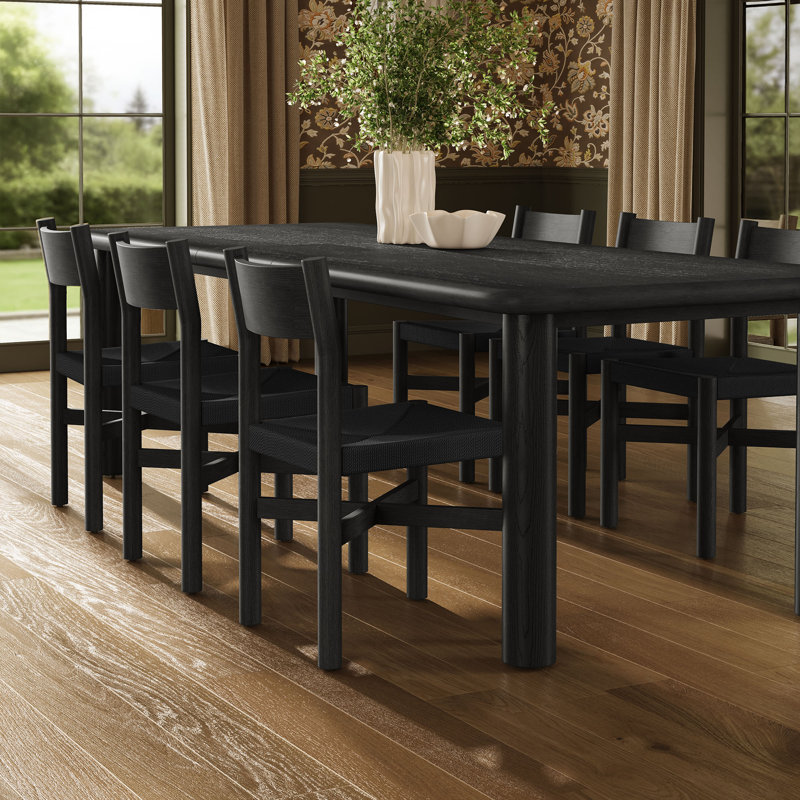 Ensemble de table et chaises de salle à manger extensible en bois de chêne 7 pièces Alvia