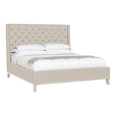 Michael Weiss Upholstered Maple Wingback Bed