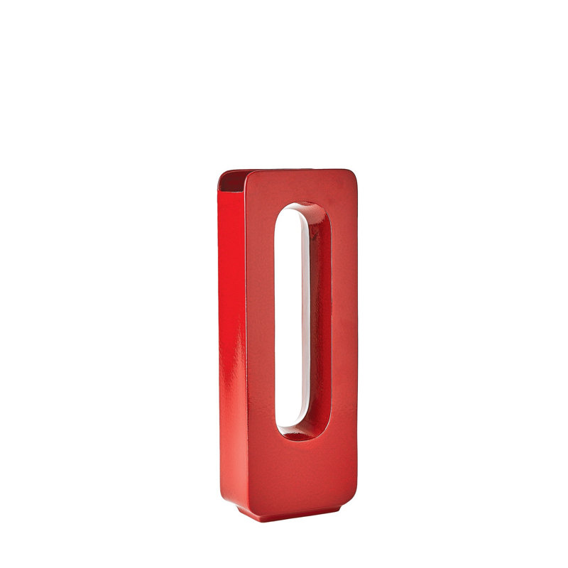 Vase de table en céramique, Rouge riche, H 27 po x l 5,25 po x P 4,25 po