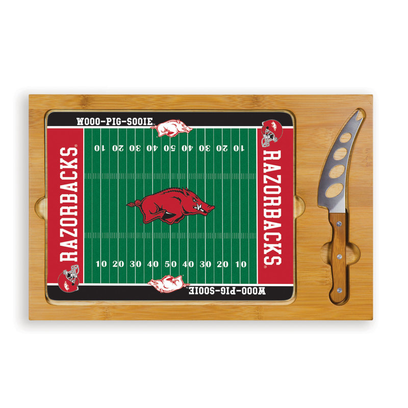 Plateau pour le fromage à couper icône de football ncaa, Razorbacks de l'Université de l'Arkansas