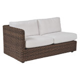 Kilimanjaro 64'' Wide Outdoor Wicker Loveseat with Sunbrella Cushions