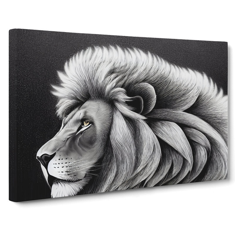 Electrifying Lion - Wrapped Canvas Print, 40cm H x 60cm W x 3cm D
