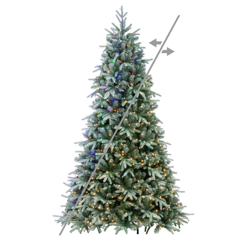 Arbre de Noël artificiel épinette pré-éclairé 9 pi x 72 po avec 1300 lumières DEL coaxiales à basse tension 5 mm Vickerman