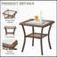 Table d'appoint d'extérieur durable en rotin toutes saisons avec plateau en verre trempé et rangement, parfaite pour la terrasse et le balcon