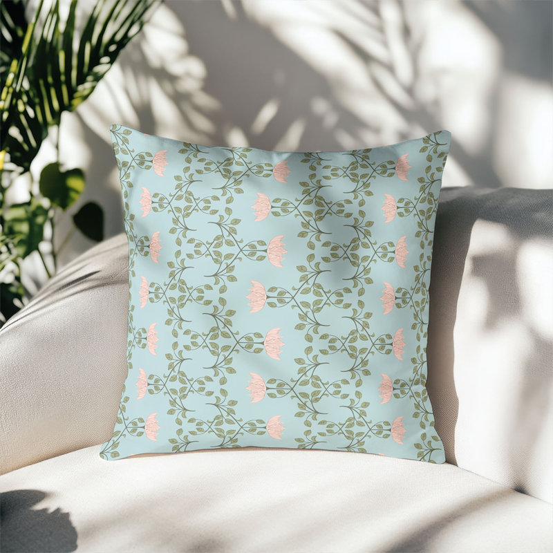 Coussin décoratif d'extérieur Anjelica, Carré 18 po, Bleu