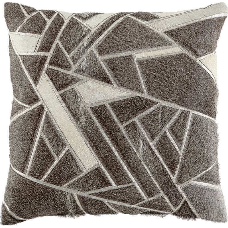 Linen Square Pillow Cover & Insert, Brown/Cream