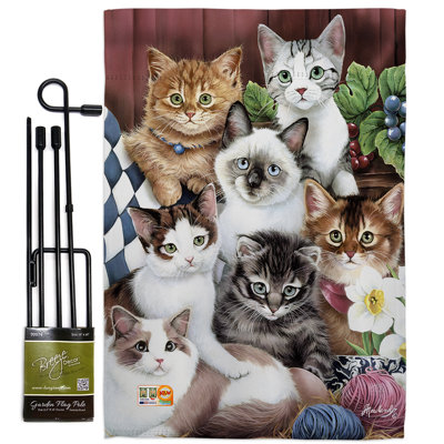 Double Sided 18.5'' H x 13'' W Polyester Flag Set