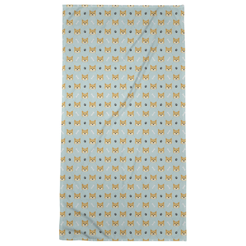 Serviette de bain Shiba Inu, sarcelle