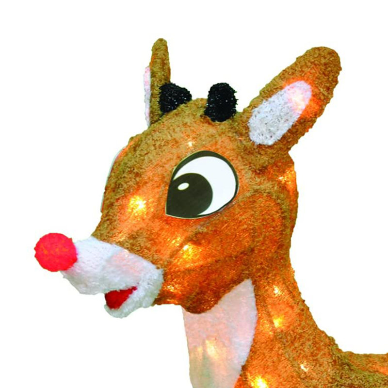 ProductWorks 18 po Rudolph avec nez rouge pré-éclairé décoration de jardin de Noël