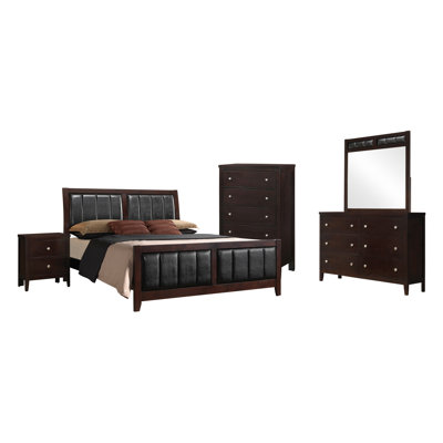 Hather 5 - Piece Bedroom Set in Cappuccino and Black -  Red Barrel StudioÂ®, 86DECBC275B54AC1823ABF1358351B18