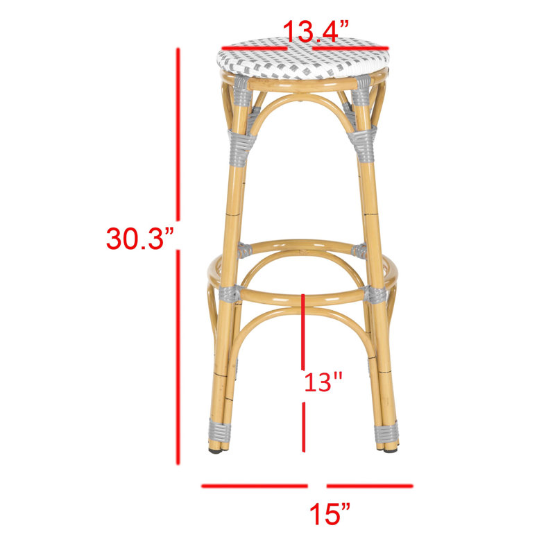 Outdoor Charley Bar Stool, Grey/White