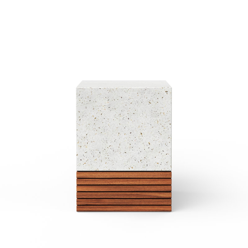 Mixx Stecca Garden Stool, Ivory Terrazo