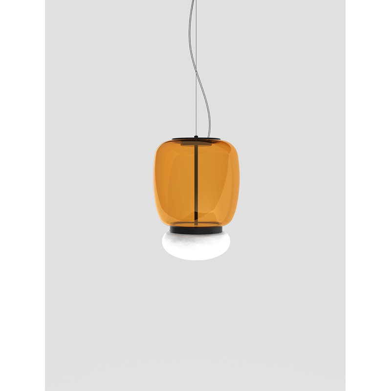 Faro Suspension P Burned Earth White Painted Brass L2202 Ul, White/Dark Ember, Matte Black