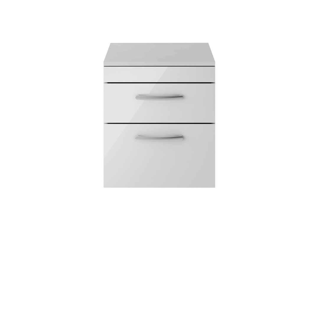 Athena Gloss White 50cm Wall-Mounted Vanity Unit Base Only