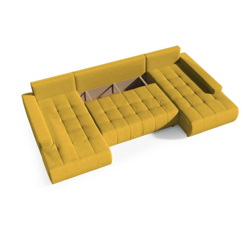 Haussman Corner Sofa Bed, Yellow