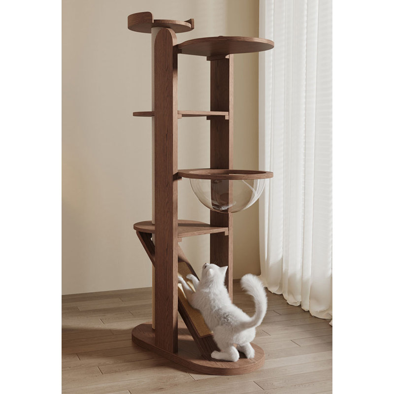 Multi-Functional Solid Wood Cat Tree