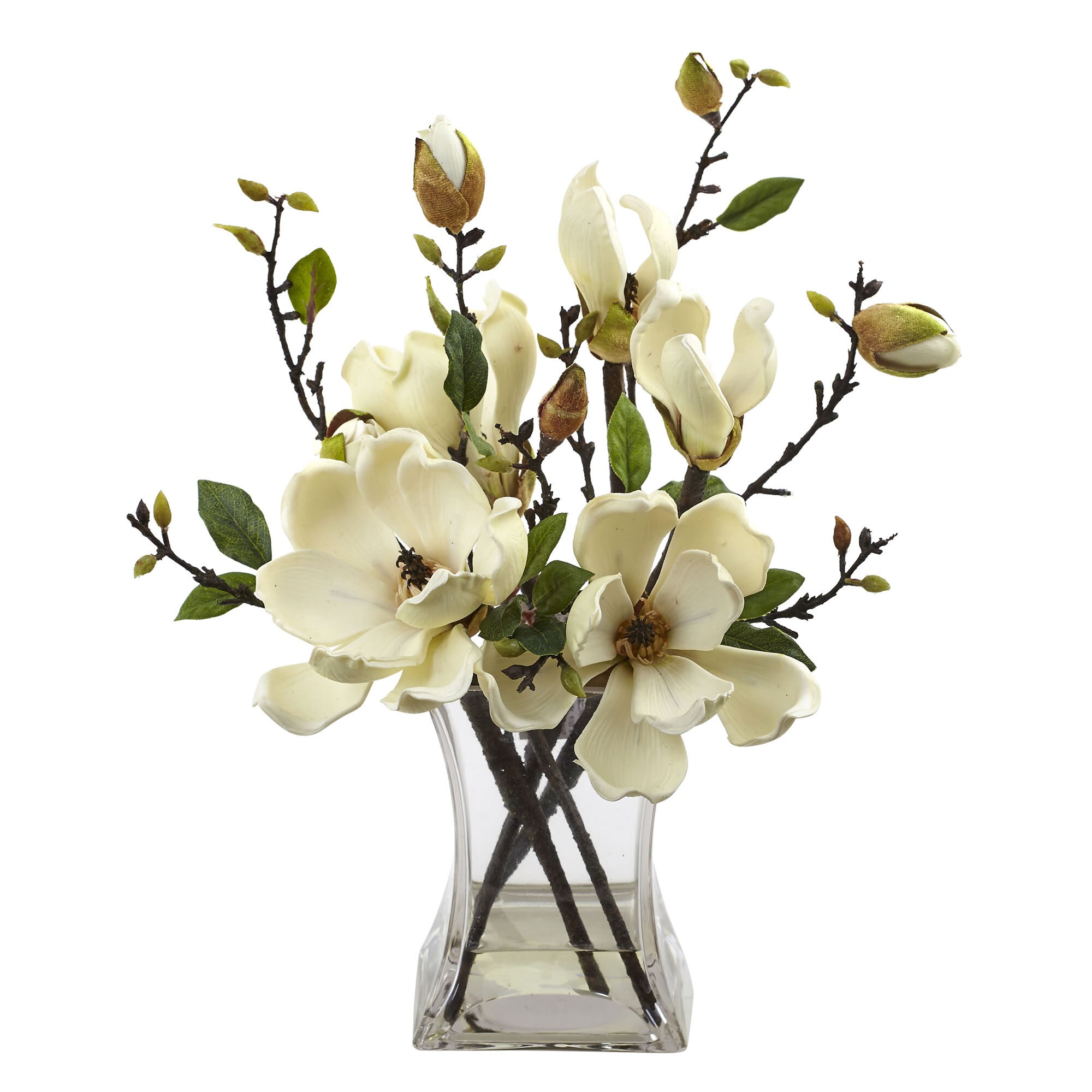 gracie oaks magnolia centerpiece in vase & reviews | wayfair