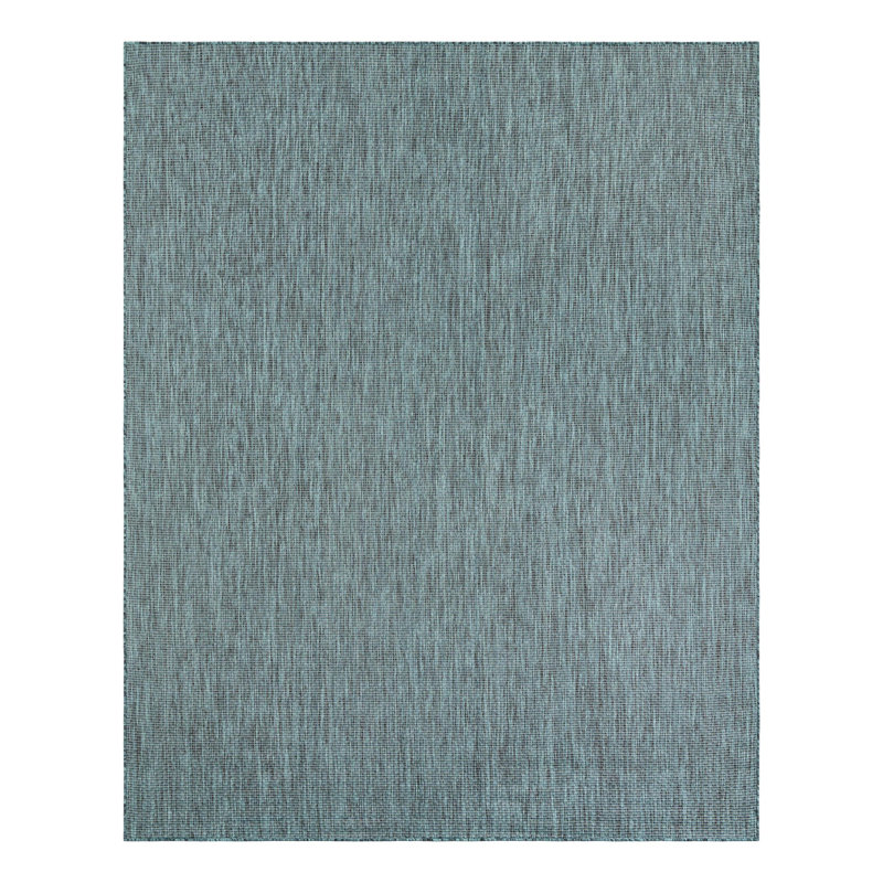 Sevim Teal Indoor / Outdoor Area Rug, Rectangle 7'10" x 10'