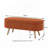 Oval Boucle Storage Ottoman Bench with Wood Legs-260860574