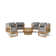 Circular Modular Teak 8 - Person Patio Conversation Sets with Sunbrella® Cushions