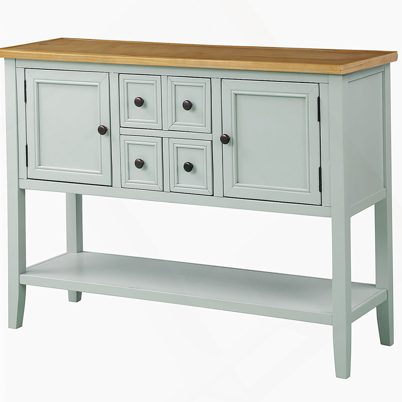 Cambridge Series Buffet Sideboard Console Table With Bottom Shelf, Lime White