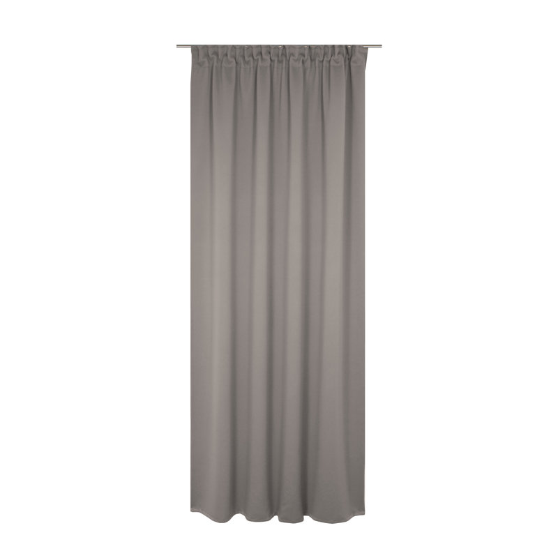 Polyester Blackout Pinch Pleat Curtain Panel, 142cm wide x 385cm high, Grey/Brown/Blue