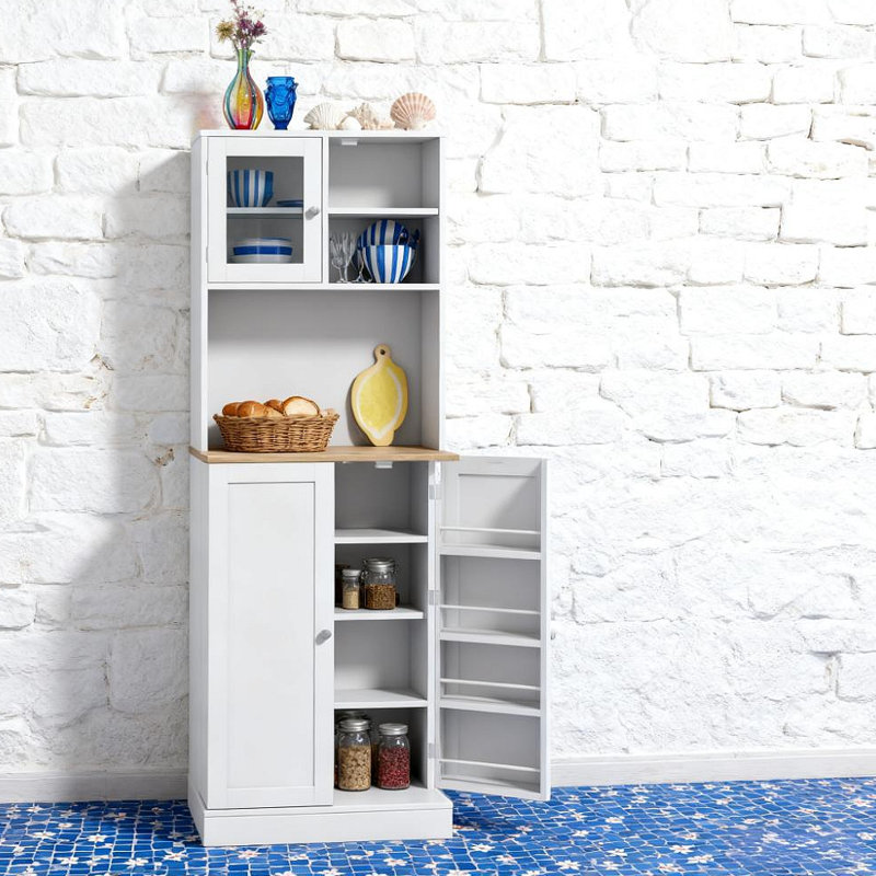 Armoire pour micro-ondes avec tablettes réglables, grand garde-manger et huche de cuisine