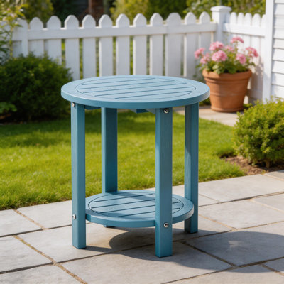 Table de bout ronde d'extérieur en résine / plastique 16 po Adirondack