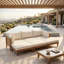 Ensemble de canapé modulaire d'extérieur en bois d'acacia 6 pièces avec conception modulaire, 6 coussins épais et 5 coussins