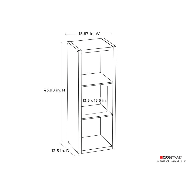 ClosetMaid 43.98" H x 15.87" W Cube Bookcase, Black