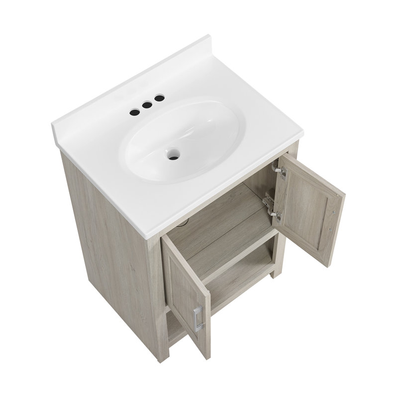 Stovall 24 Inch Vanity With Mirror, Sandstone