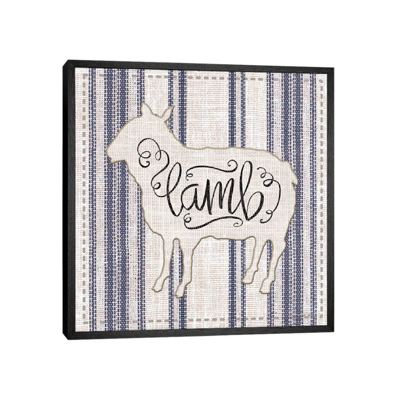Lamb by Cindy Jacobs - Print on Canvas, Black Framed Canvas, 93.98cm H x 93.98cm W x 3.81cm D