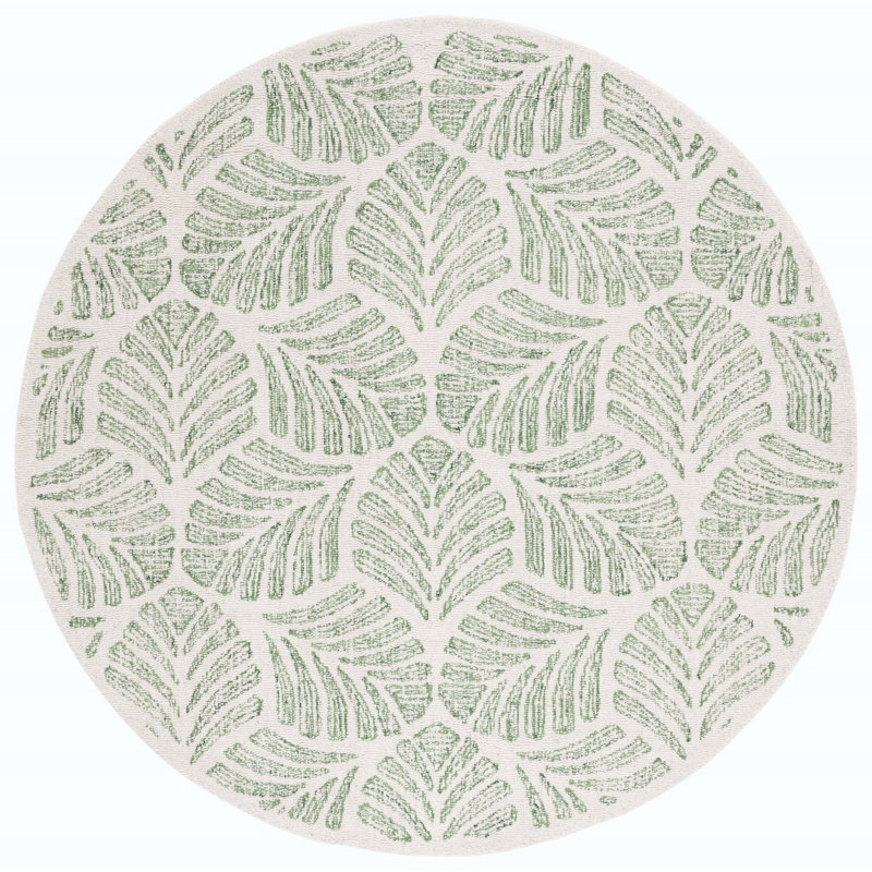 Msr Jardin Hand Tufted Fine Indian Wool Pile Rug, Round 6'