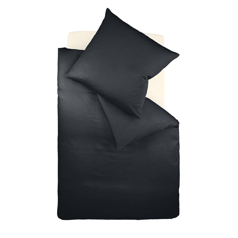 Jersey Bettwäsche Interlock-Colours 100% Baumwolle, Single - 1 Pillowcase (80 x 80 cm), Black