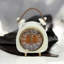 Traditional Metal Quartz Movement / Crystal Tabletop Clock Cream