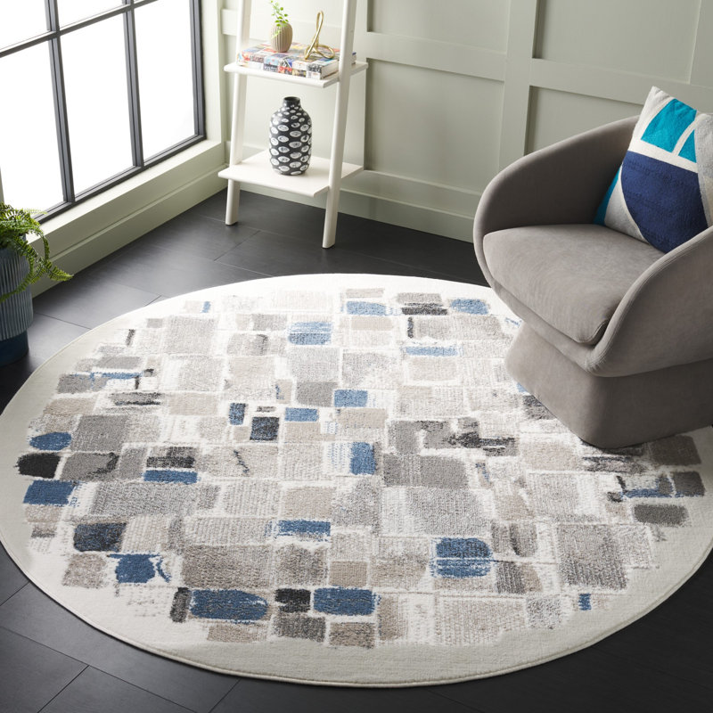 Nagelly Performance Abstract Rug, Round 6'7"