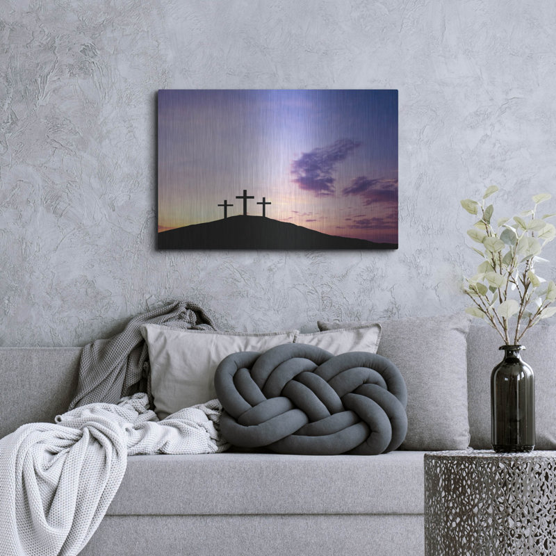 «Three Crosses» par Luxe Metal Portfolio, H 24 po x l 36 po
