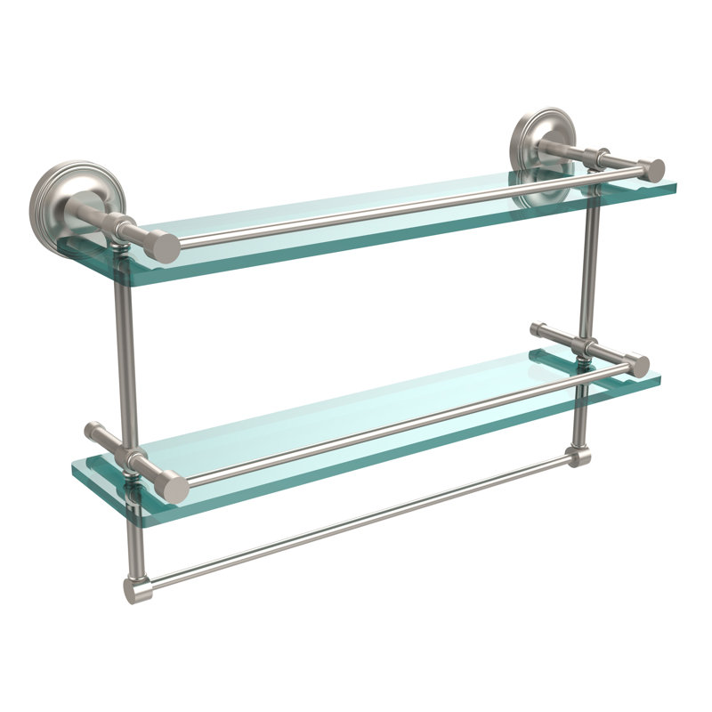 Adria 2 Piece Tiered Shelf with Towel Bar, Matte White