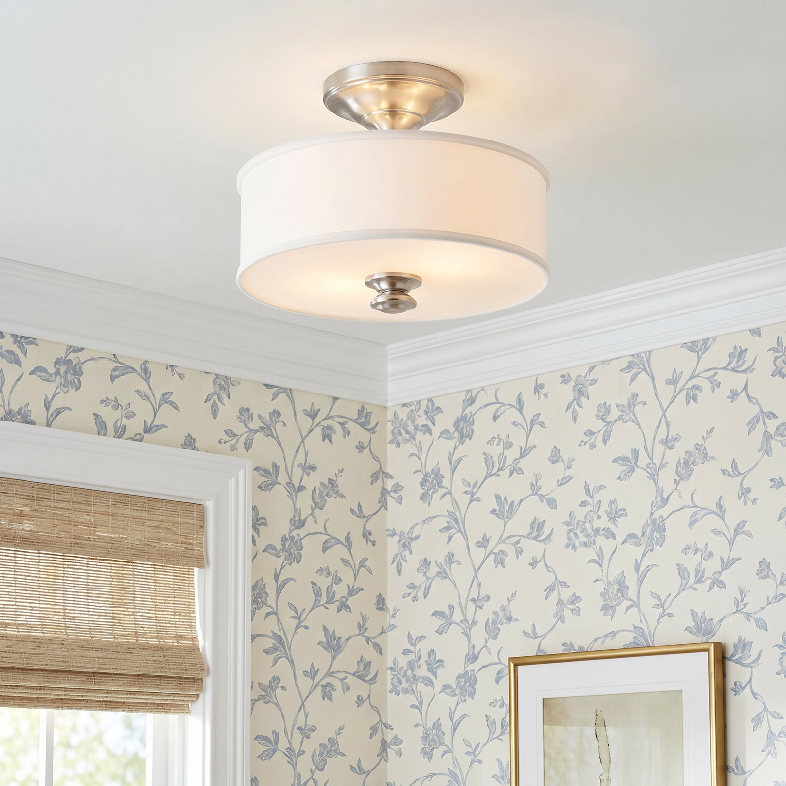 Everlee 2-Light Semi Flush Mount, Brushed Nickel
