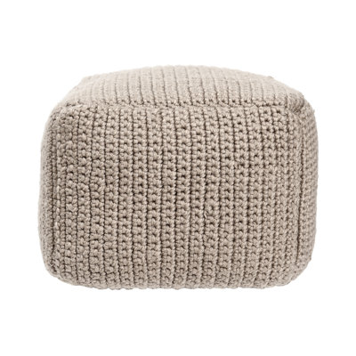 Prism 18" Wide Handwoven Square Pouf