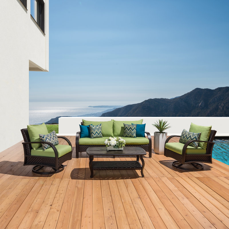 Cannes™ Deluxe 7 Piece Deep Seating Group, Canvas Ginkgo Sunbrella® Canvas