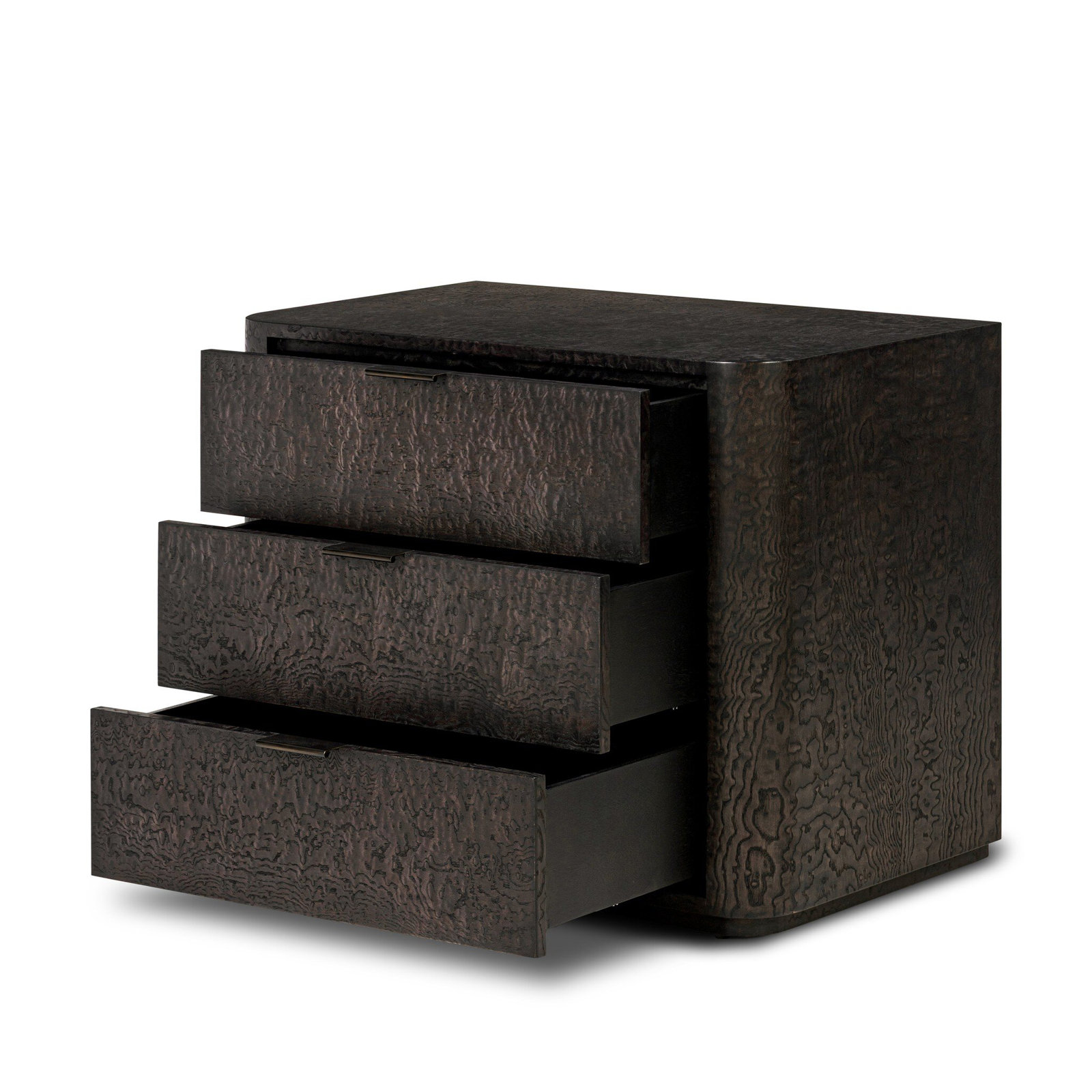 Meliah 3 Drawer Nightstand-Dark Tamo Ash Veneer